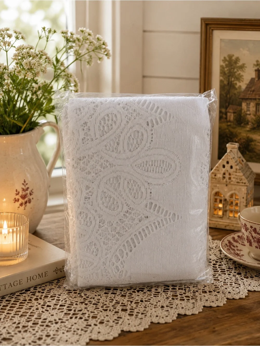 White Lace tablecloth 60x104